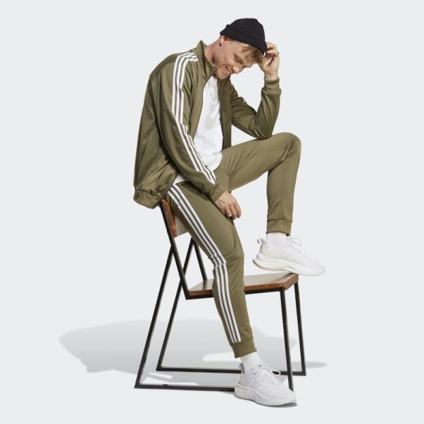 Adidas Basic 3-stripes Tricot Survêtement Olive