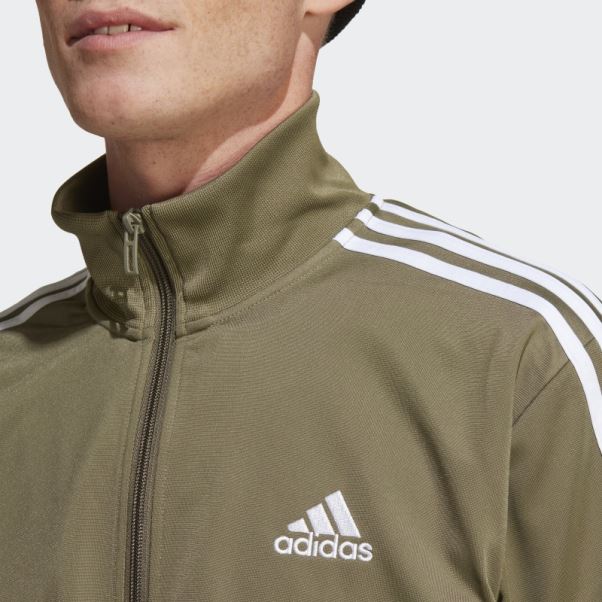 Adidas Basic 3-stripes Tricot Survêtement Olive