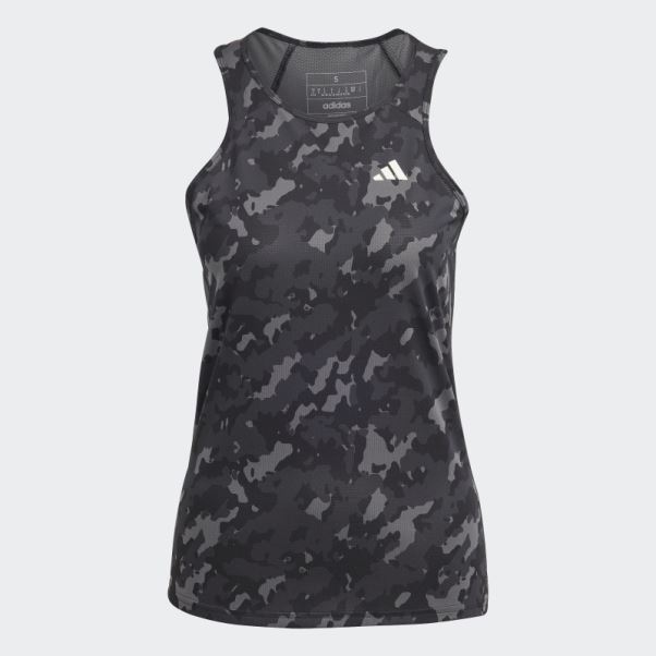 Débardeur De Running Camouflage Noir Adidas Own The Run