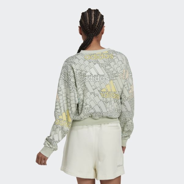 Sweat Crop Logo Essentials Multicolore Vert Adidas