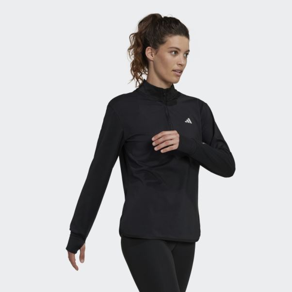 Adidas Techfit Aeroready Warm Maillot D'entraînement à Quart De Zip Noir