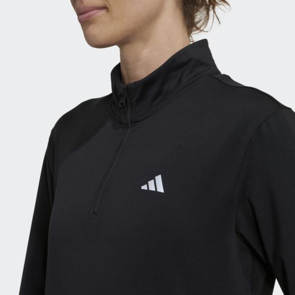 Adidas Techfit Aeroready Warm Maillot D'entraînement à Quart De Zip Noir