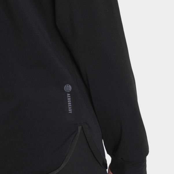 Adidas Techfit Aeroready Warm Maillot D'entraînement à Quart De Zip Noir