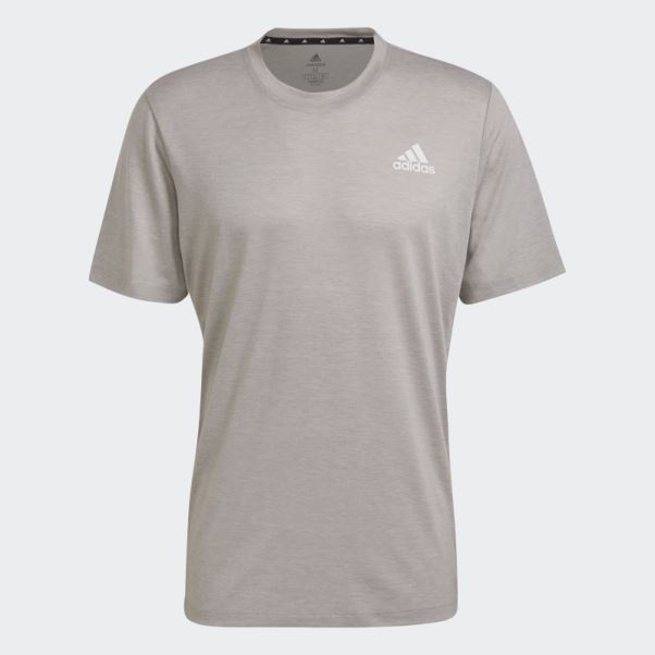 Aeroready Designed To Move T-shirt De Sport Chiné Adidas Gris Moyen