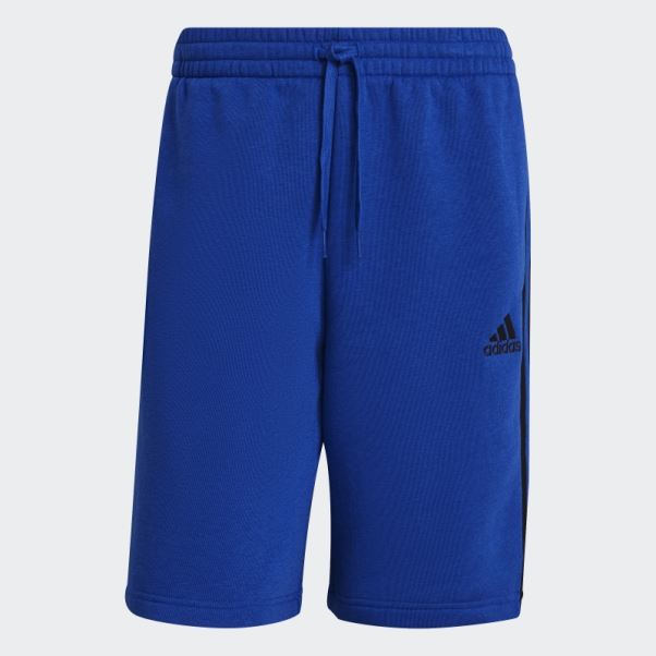 Short Bleu Royal En Molleton à 3 Bandes Adidas