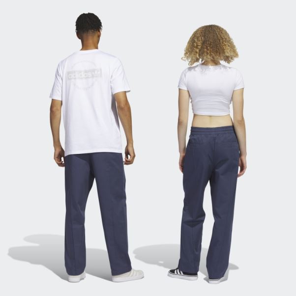 Pantalon Nervuré Bleu Marine (non Genré) Adidas