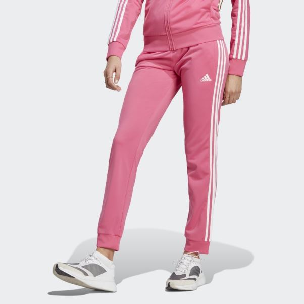Pantalon De Survêtement Adidas Magenta Primegreen Essentials Warm-up Slim Tapered 3-stripes