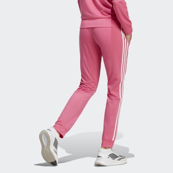 Pantalon De Survêtement Adidas Magenta Primegreen Essentials Warm-up Slim Tapered 3-stripes