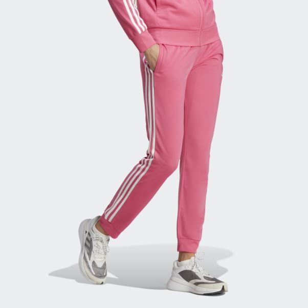 Pantalon De Survêtement Adidas Magenta Primegreen Essentials Warm-up Slim Tapered 3-stripes