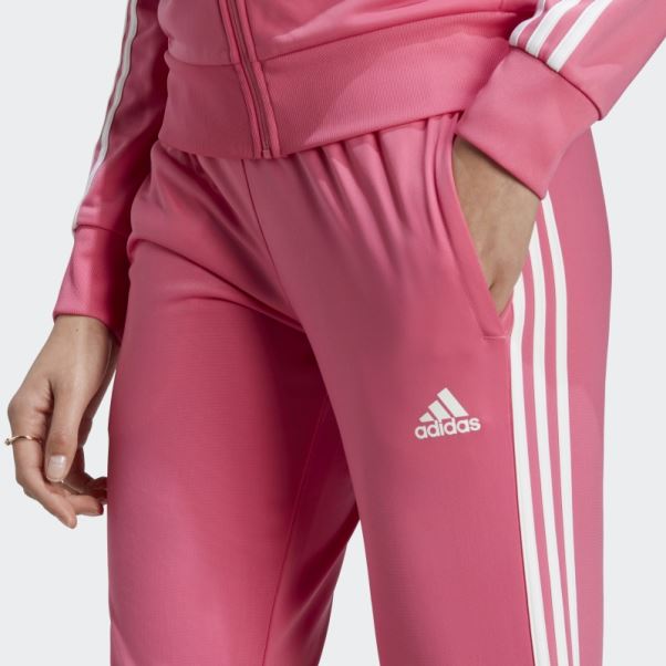 Pantalon De Survêtement Adidas Magenta Primegreen Essentials Warm-up Slim Tapered 3-stripes