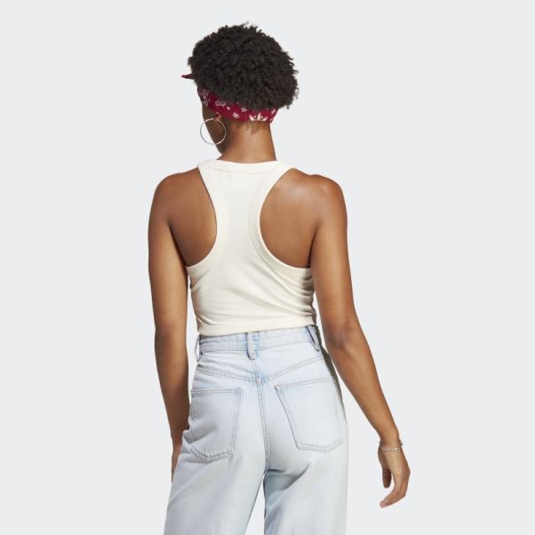Débardeur Court Adicolor Classics 3 Bandes Blanc Adidas
