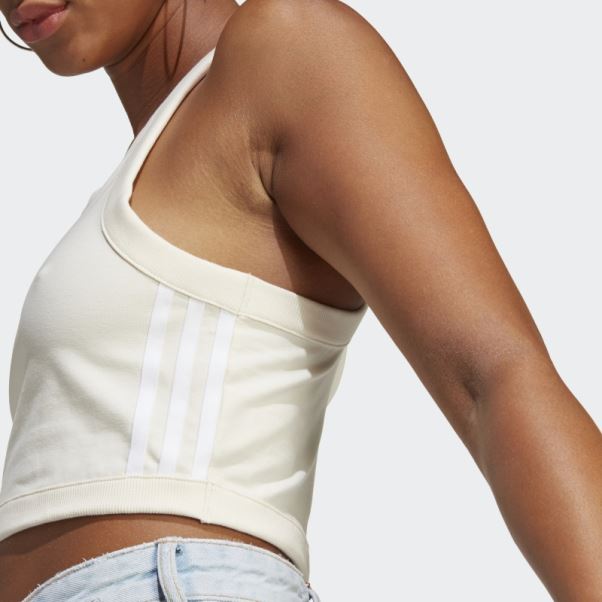 Débardeur Court Adicolor Classics 3 Bandes Blanc Adidas