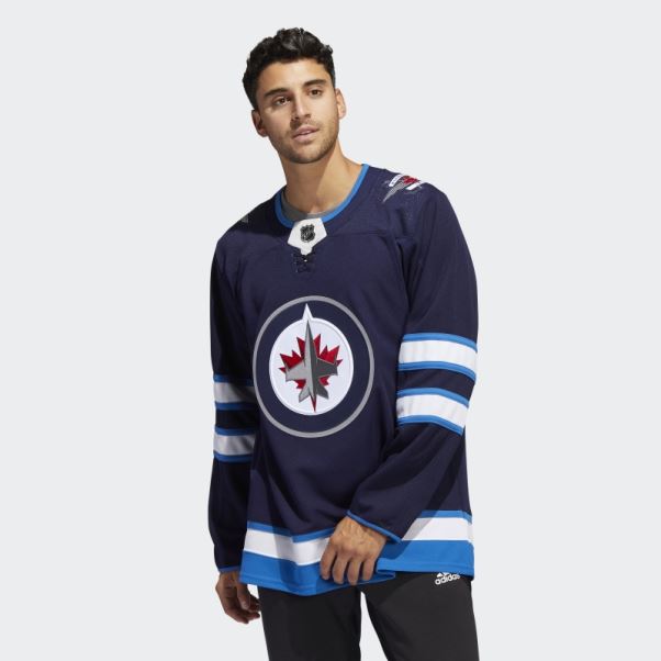 Adidas Jets Home Authentique Maillot Bleu Marine 09 Ccm-sld