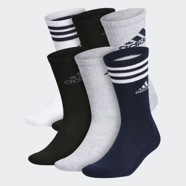 Chaussettes Mi-mollet Matelassées Adidas Gris Clair 6 Paires