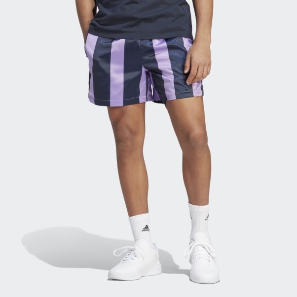 Short En Satin Violet Adidas