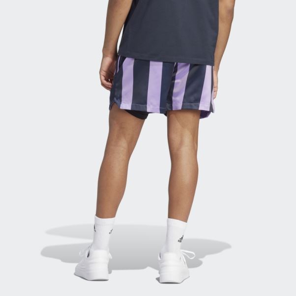 Short En Satin Violet Adidas