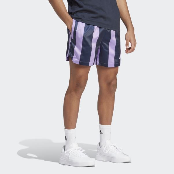 Short En Satin Violet Adidas