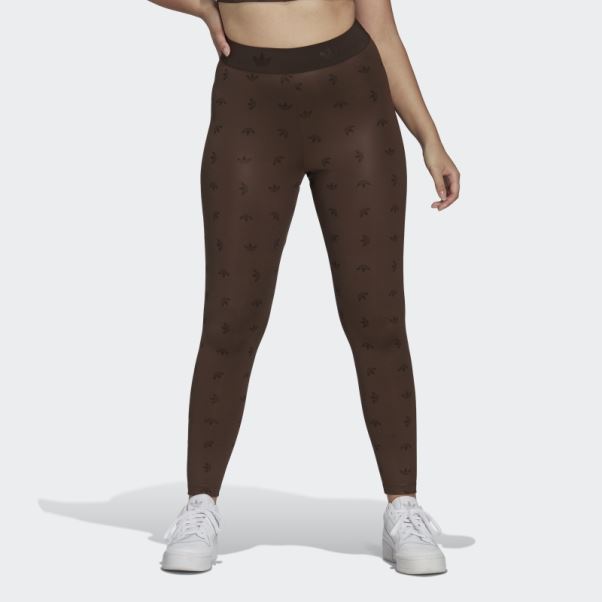 Adidas Legging Taille Haute 7/8 Imprimé Allover Marron
