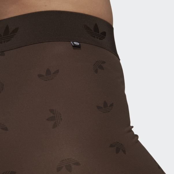 Adidas Legging Taille Haute 7/8 Imprimé Allover Marron