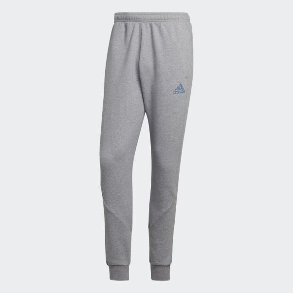 Stadium Fleece Badge Of Sport Pantalon Revers Adidas Gris Moyen