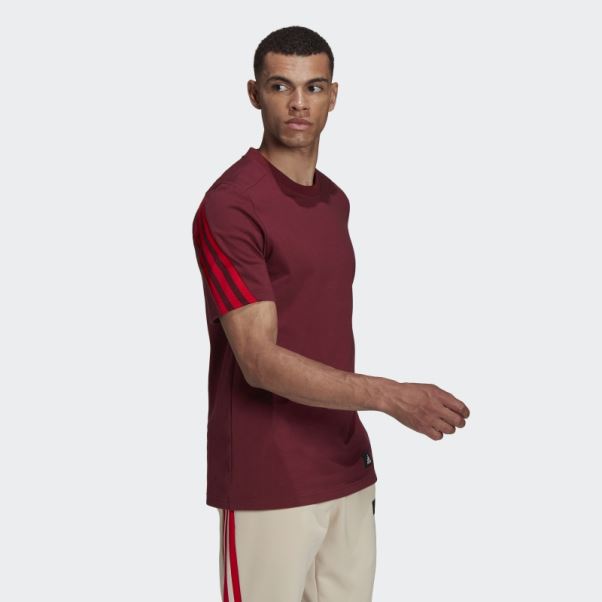 T-shirt à 3 Bandes Adidas Sportswear Future Icons Rouge