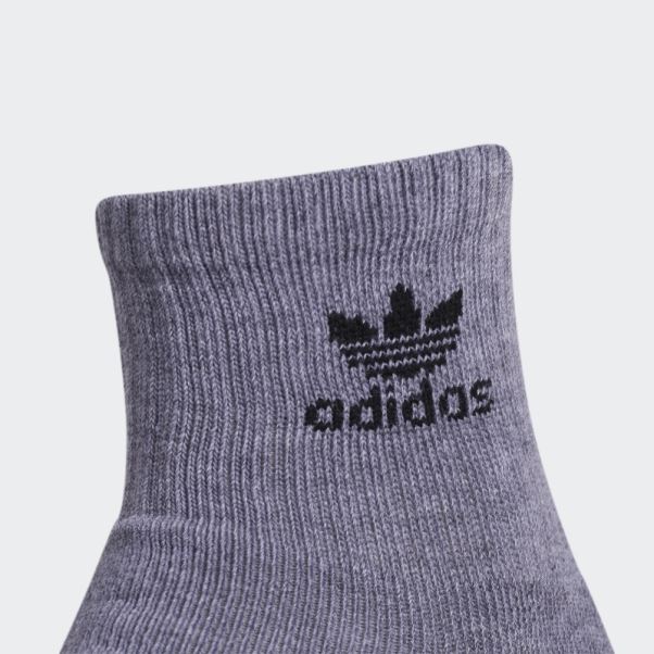 Adidas Trèfle Quarter Chaussettes 6 Paires Gris Moyen