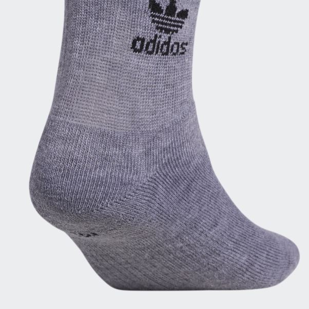Adidas Trèfle Quarter Chaussettes 6 Paires Gris Moyen