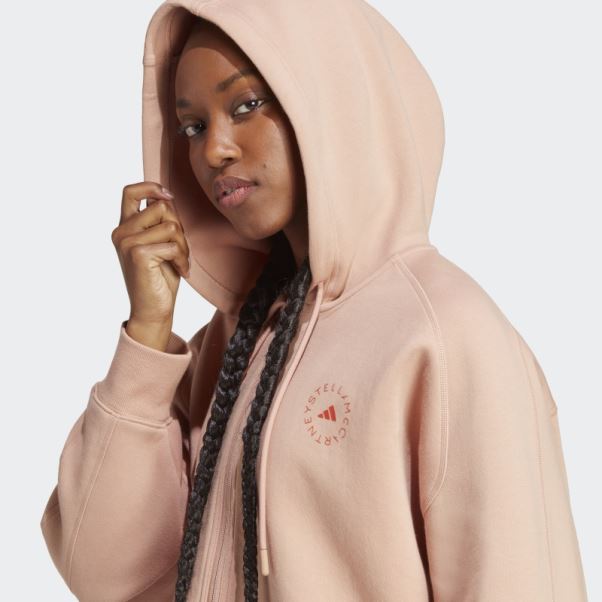 Sweat à Capuche Court Adidas By Stella Mccartney Mode Amande Douce