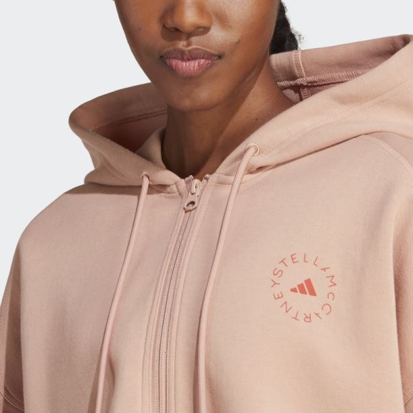 Sweat à Capuche Court Adidas By Stella Mccartney Mode Amande Douce