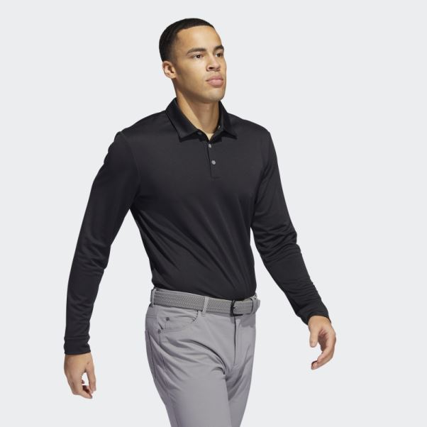Adidas Polo Manches Longues Noir