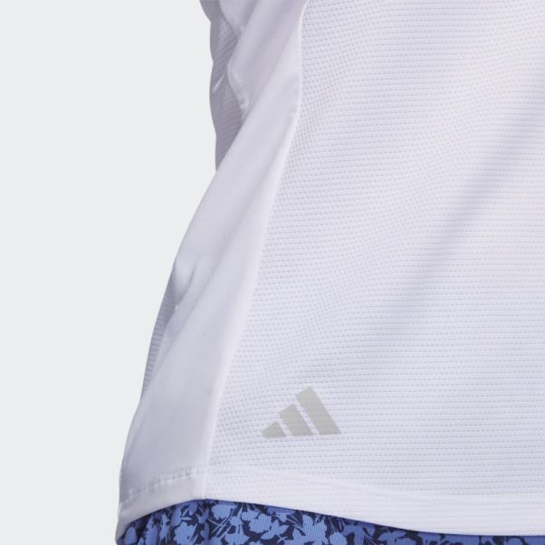 Polo De Golf Sans Manches Texture Adidas Blanc