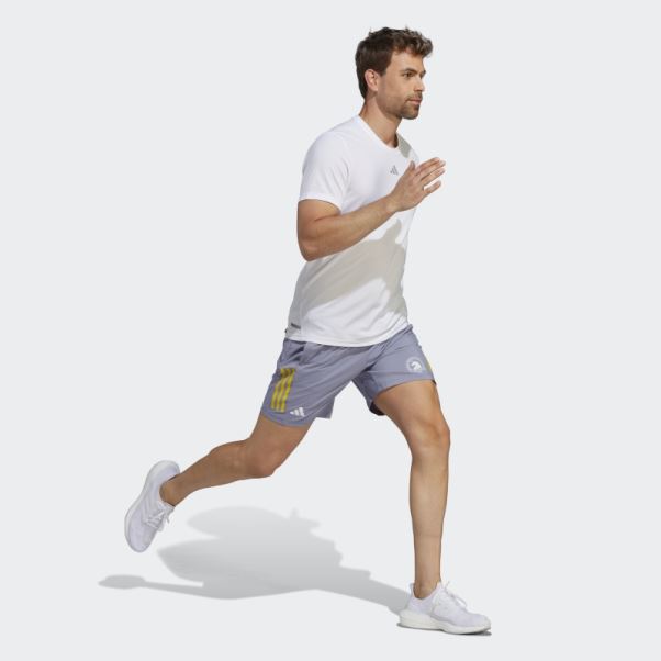 Short De Course Adidas Silver Violet Boston Marathon 2023