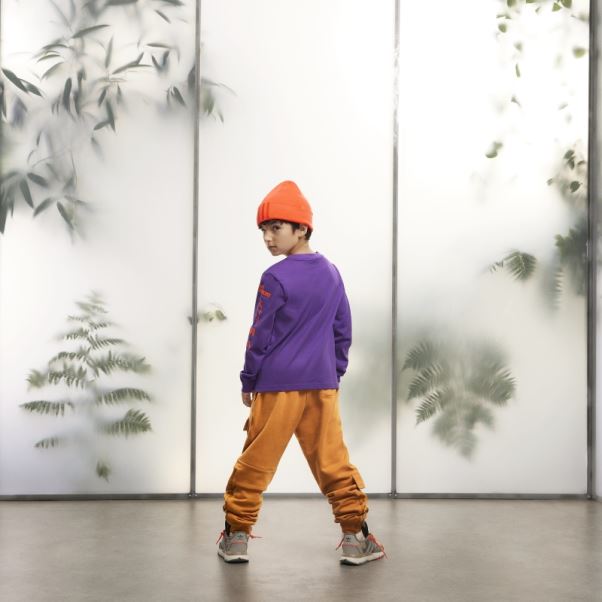 Adidas T-shirt Graphique à Manches Longues Violet Fashion