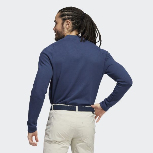 Go-to Polo Henley Manches Longues Bleu Marine Adidas