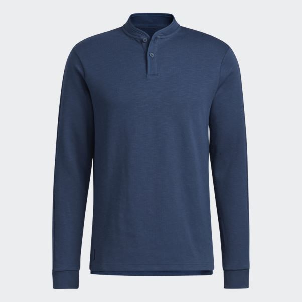 Go-to Polo Henley Manches Longues Bleu Marine Adidas