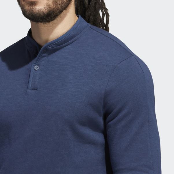 Go-to Polo Henley Manches Longues Bleu Marine Adidas