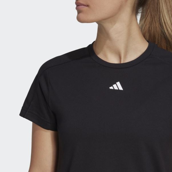 Aeroready Train Essentials T-shirt Ras Du Cou Minimal Branding Noir Adidas