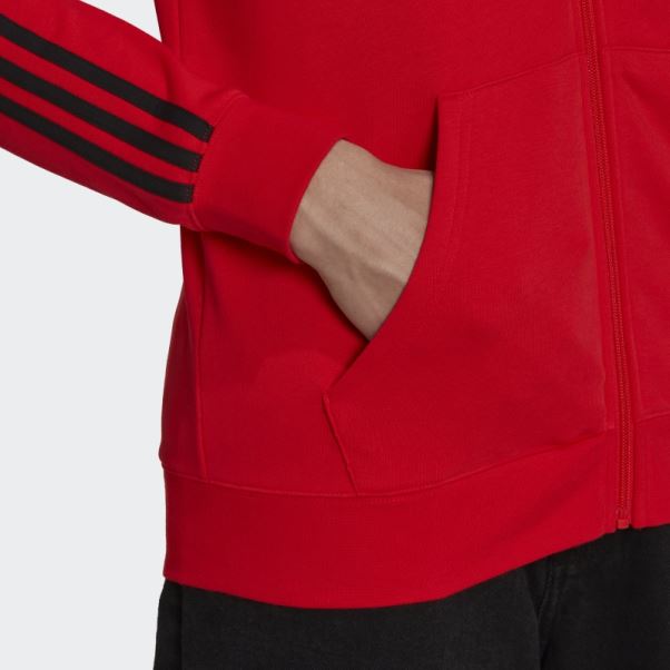 Adidas River Plate 3-stripes Sweat à Capuche Rouge