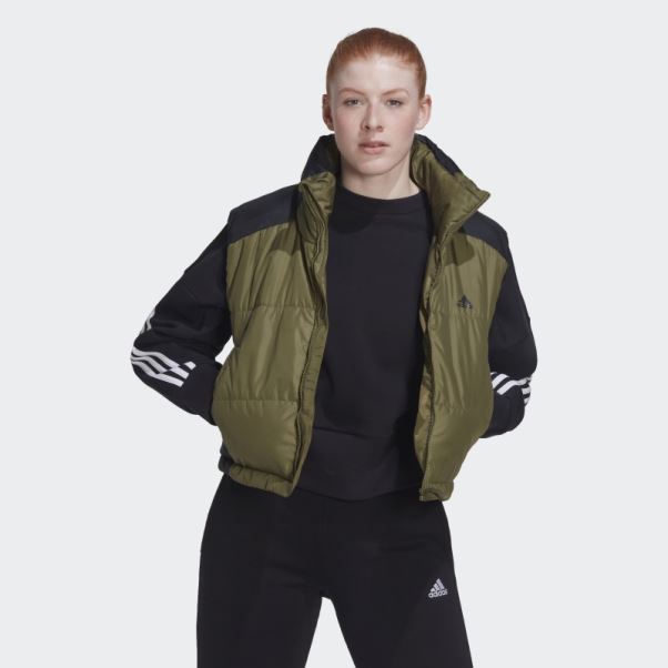 Veste Isolante à 3 Bandes Olive Adidas
