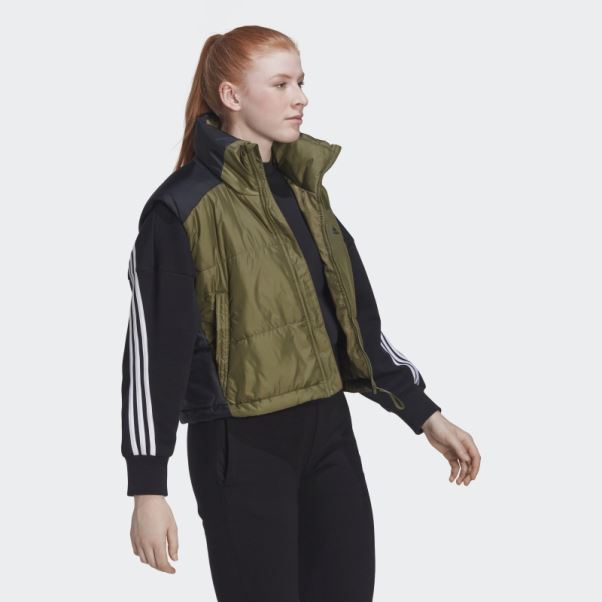 Veste Isolante à 3 Bandes Olive Adidas