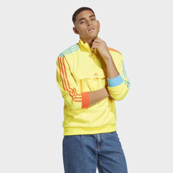 Sweat Adidas Kidcore Demi-zip Jaune Chaud