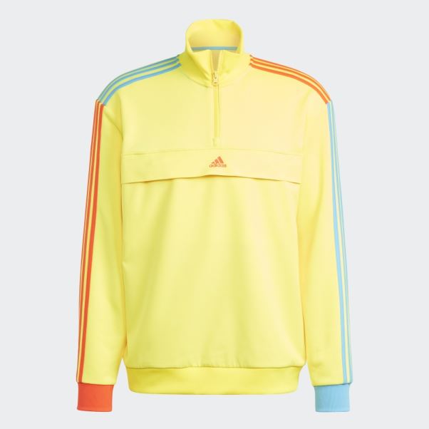 Sweat Adidas Kidcore Demi-zip Jaune Chaud