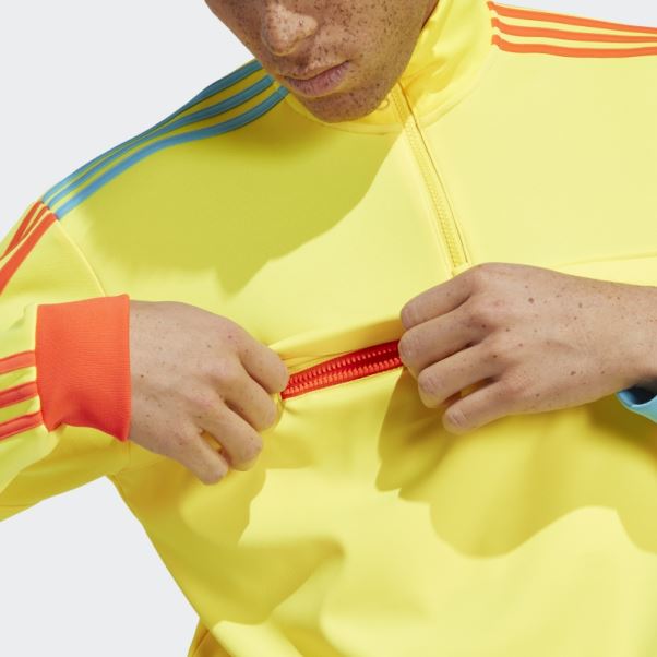 Sweat Adidas Kidcore Demi-zip Jaune Chaud
