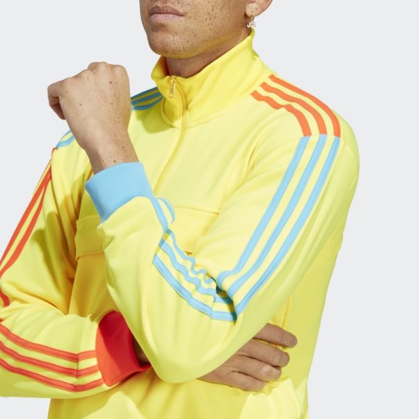 Sweat Adidas Kidcore Demi-zip Jaune Chaud