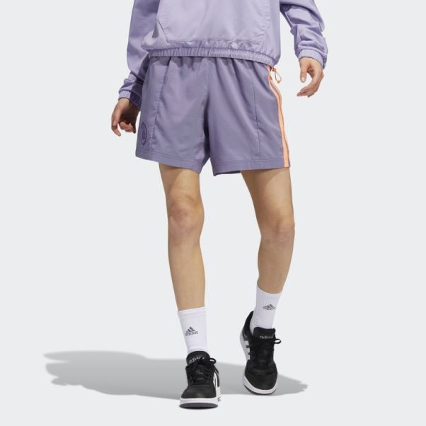 Short Tech Violet Adidas Hoop York City épinglé