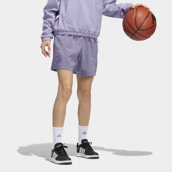 Short Tech Violet Adidas Hoop York City épinglé