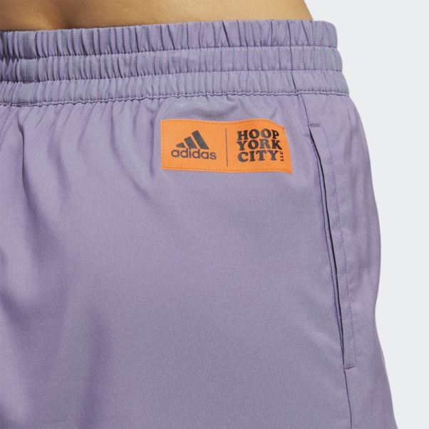 Short Tech Violet Adidas Hoop York City épinglé