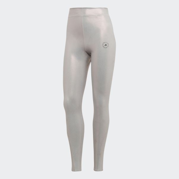 Adidas By Stella Mccartney Leggings D'entraînement Brillants Rose Brumeux Chaud