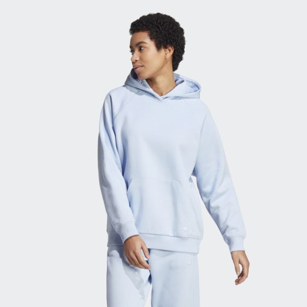 Tout Szn Polaire Boyfriend Sweat à Capuche Adidas Bleu Aube
