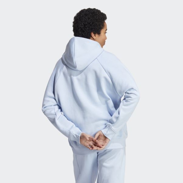 Tout Szn Polaire Boyfriend Sweat à Capuche Adidas Bleu Aube
